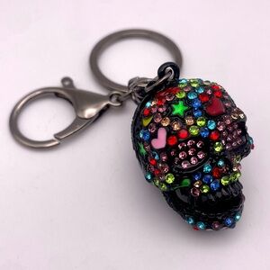 SUGAR SKULL | Rhinestone Bag Charm | Keychain | Black (Brand New!) ✨
